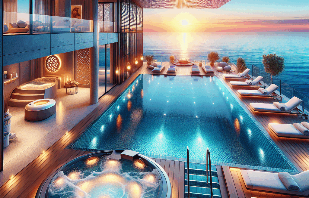 luksusowy apartament nad morzem z basenem i SPA