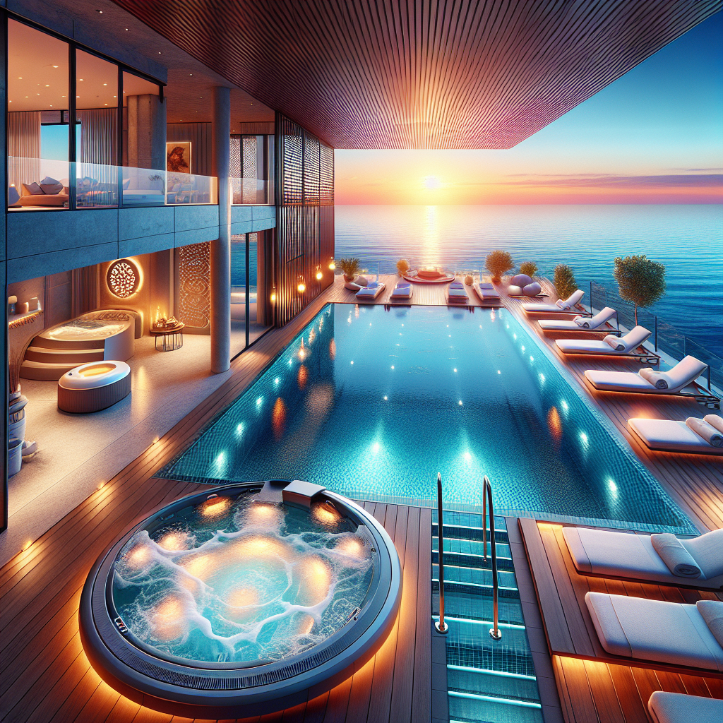 luksusowy apartament nad morzem z basenem i SPA