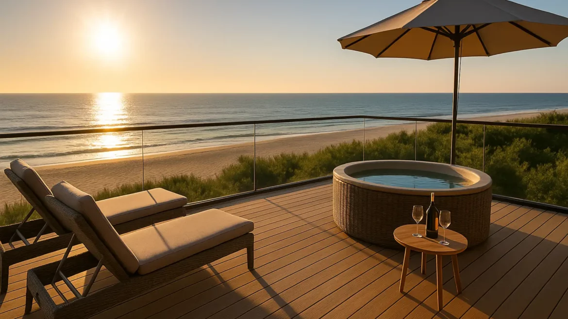 apartament z basenem nad morzem