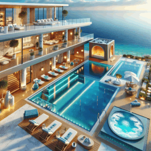 Luksusowe apartamenty nad morzem z basenem: Twoje wymarzone SPA z sauną i jacuzzi!