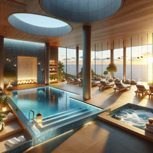 Rajski apartament z basenem nad morzem: Odkryj relaks w saunie i jacuzzi SPA